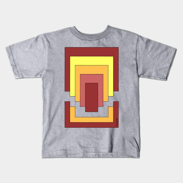 Rectangle Abstract Multicolor (70s Style) Kids T-Shirt by AzureLionProductions